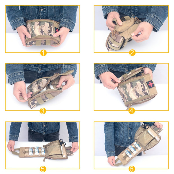 Підсумок IFAK Rip-Away (PRO Series), колір МУЛЬТИКАМ 20x15x5 см, з Кордури 1000D, кріплення MOLLE, PRO-Aptechka